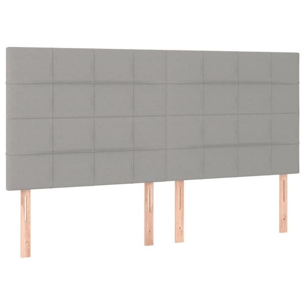 vidaXL sengegavle 4 stk. 80x5x78/88 cm stof lysegrå