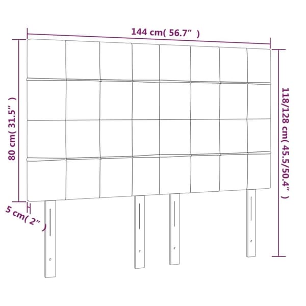 vidaXL sengegavle 4 stk. 72x5x78/88 cm stof mørkegrå
