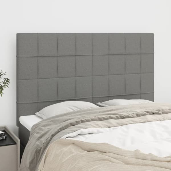 vidaXL sengegavle 4 stk. 72x5x78/88 cm stof mørkegrå