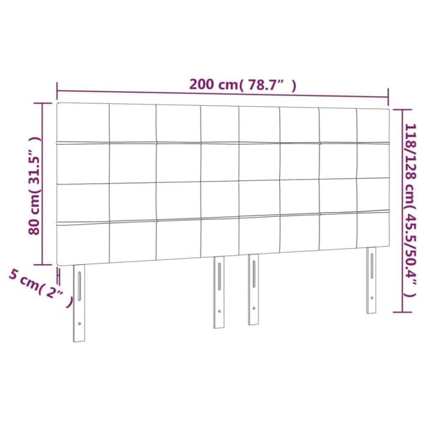vidaXL sengegavle 4 stk. 100x5x78/88 cm stof gråbrun