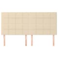 Miniatyrbillede 3 af 8: vidaXL sengegavle 4 stk. 100x5x78/88 cm stof cremefarvet