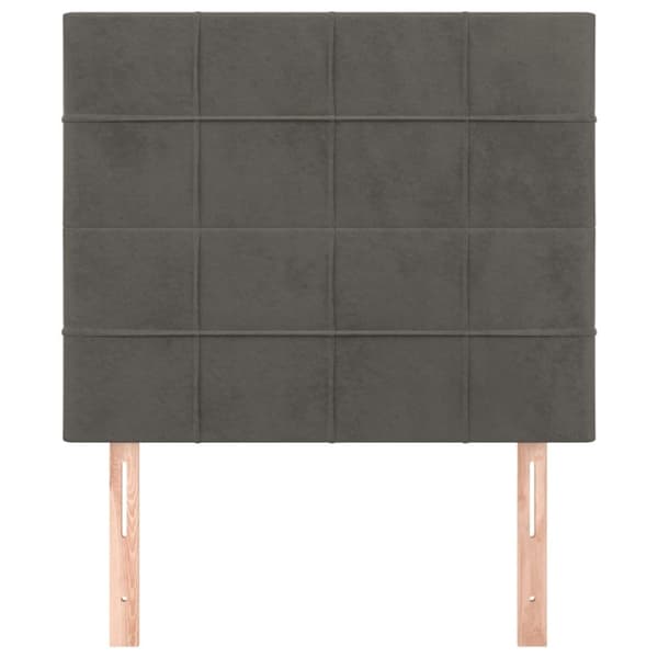 vidaXL sengegavle 2 stk. 90x5x78/88 cm fløjl mørkegrå