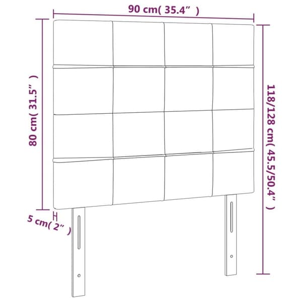 vidaXL sengegavle 2 stk. 90x5x78/88 cm fløjl mørkeblå