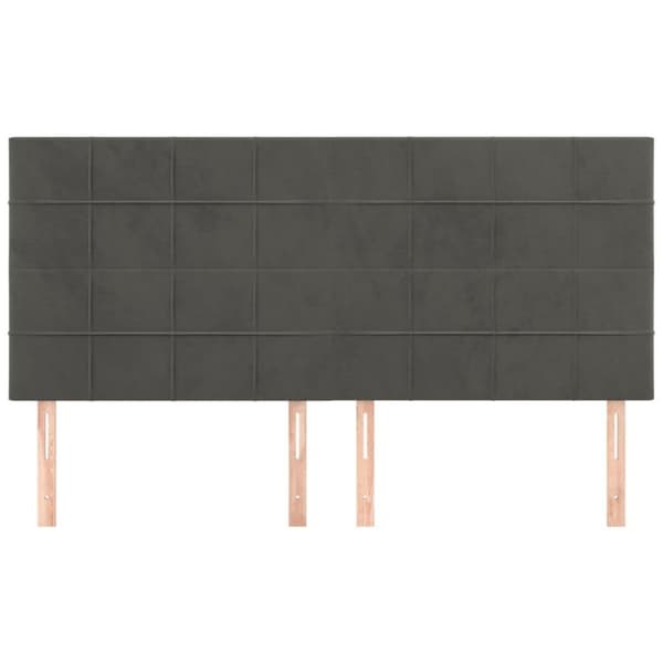 vidaXL sengegavle 4 stk. 80x5x78/88 cm fløjl mørkegrå