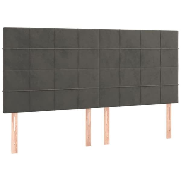 vidaXL sengegavle 4 stk. 80x5x78/88 cm fløjl mørkegrå