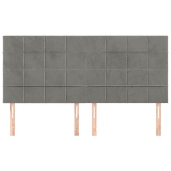 vidaXL sengegavle 4 stk. 80x5x78/88 cm fløjl lysegrå
