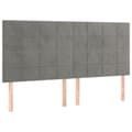 Miniatyrbillede 1 af 8: vidaXL sengegavle 4 stk. 80x5x78/88 cm fløjl lysegrå