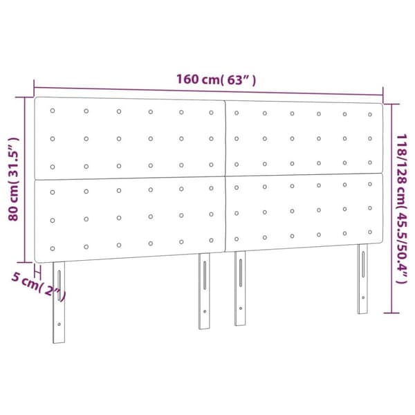 vidaXL sengegavle 4 stk. 80x5x78/88 cm kunstlæder sort