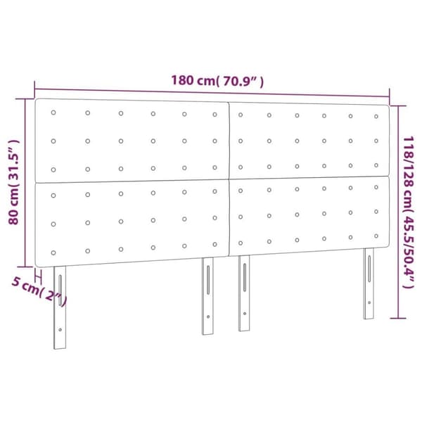 vidaXL sengegavle 4 stk. 90x5x78/88 cm kunstlæder sort