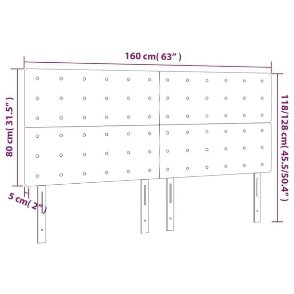 vidaXL sengegavle 4 stk. 80x5x78/88 cm kunstlæder grå