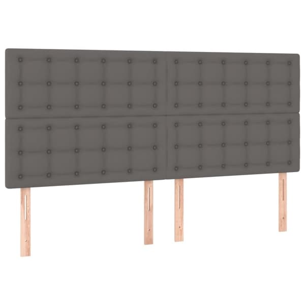 vidaXL sengegavle 4 stk. 80x5x78/88 cm kunstlæder grå