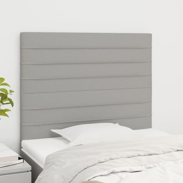 vidaXL sengegavle 2 stk. 100x5x78/88 cm stof lysegrå