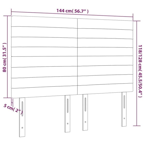 vidaXL sengegavle 4 stk. 72x5x78/88 cm stof lysegrå