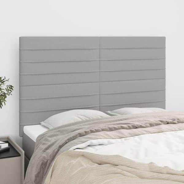 vidaXL sengegavle 4 stk. 72x5x78/88 cm stof lysegrå