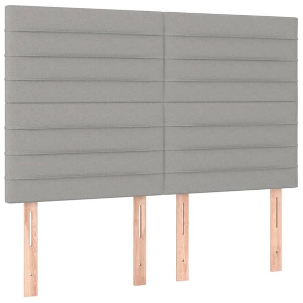 vidaXL sengegavle 4 stk. 72x5x78/88 cm stof lysegrå