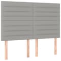 Miniatyrbillede 1 af 8: vidaXL sengegavle 4 stk. 72x5x78/88 cm stof lysegrå