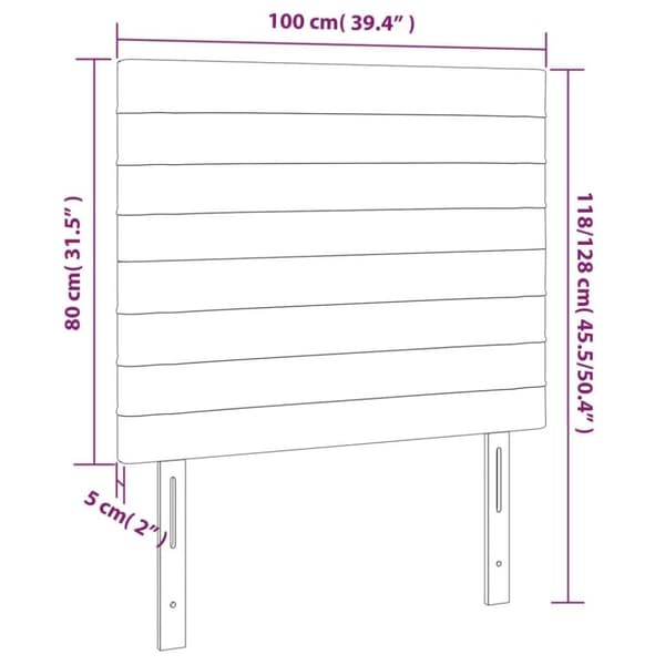 vidaXL sengegavle 2 stk. 100x5x78/88 cm stof blå