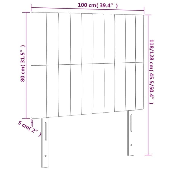 vidaXL Huvudgavlar 2 st blå 100 x 5 x 78/88 cm tyg