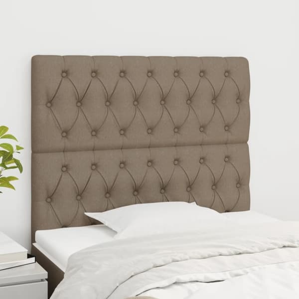 vidaXL sengegavle 2 stk. 90x7x78/88 cm stof gråbrun
