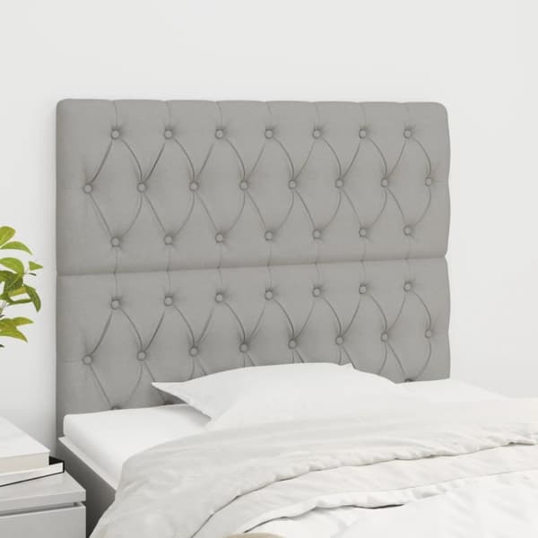 vidaXL sengegavle 2 stk. 90x7x78/88 cm stof lysegrå