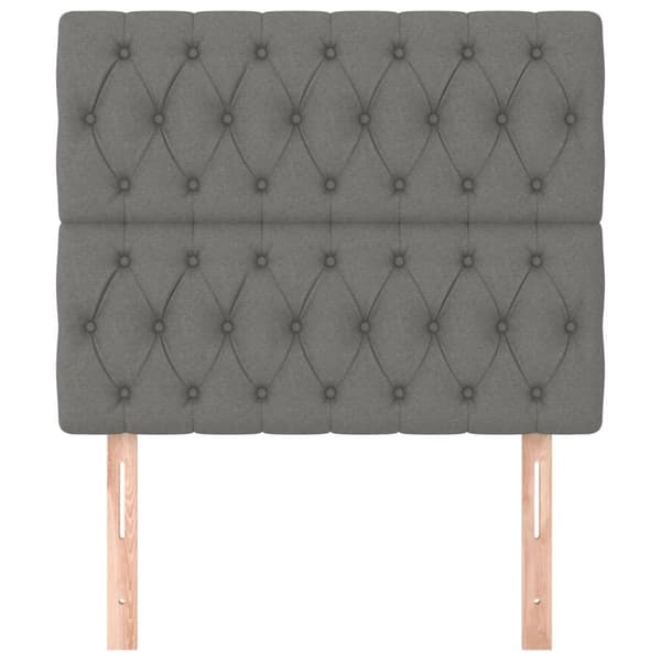 vidaXL sengegavle 2 stk. 90x7x78/88 cm stof mørkegrå