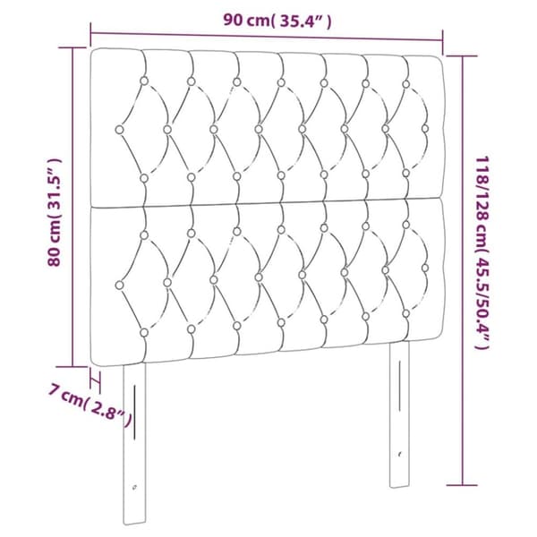 vidaXL sengegavle 2 stk. 90x7x78/88 cm stof blå