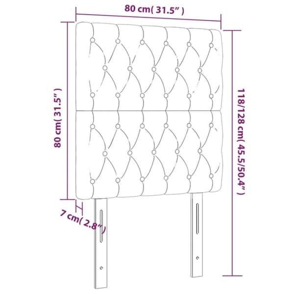 vidaXL Huvudgavlar 2 st svart 80x7x78/88 cm tyg