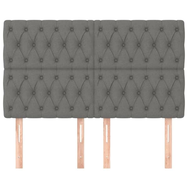 vidaXL sengegavle 4 stk. 72x7x78/88 cm stof mørkegrå