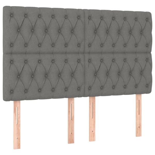 vidaXL sengegavle 4 stk. 72x7x78/88 cm stof mørkegrå