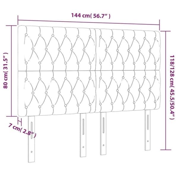 vidaXL sengegavle 4 stk. 72x7x78/88 cm stof blå
