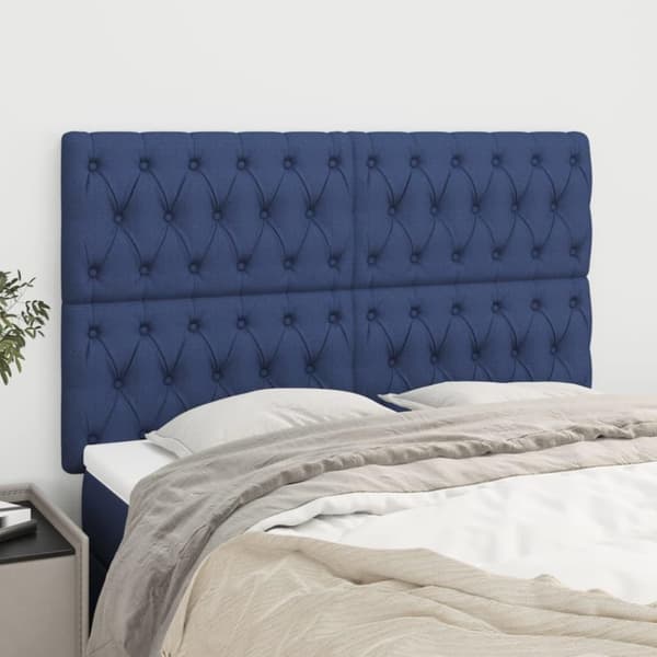 vidaXL sengegavle 4 stk. 72x7x78/88 cm stof blå