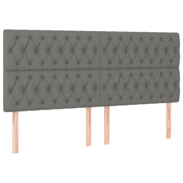 vidaXL sengegavle 4 stk. 90x7x78/88 cm stof mørkegrå