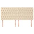 Miniatyrbillede 3 af 8: vidaXL sengegavle 4 stk. 100x7x78/88 cm stof cremefarvet
