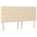 Miniatyrbillede 1 af 8: vidaXL sengegavle 4 stk. 100x7x78/88 cm stof cremefarvet