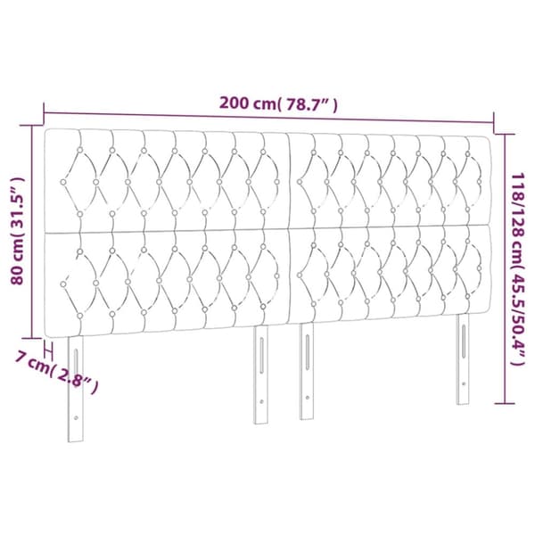 vidaXL sengegavle 4 stk. 100x7x78/88 cm stof sort
