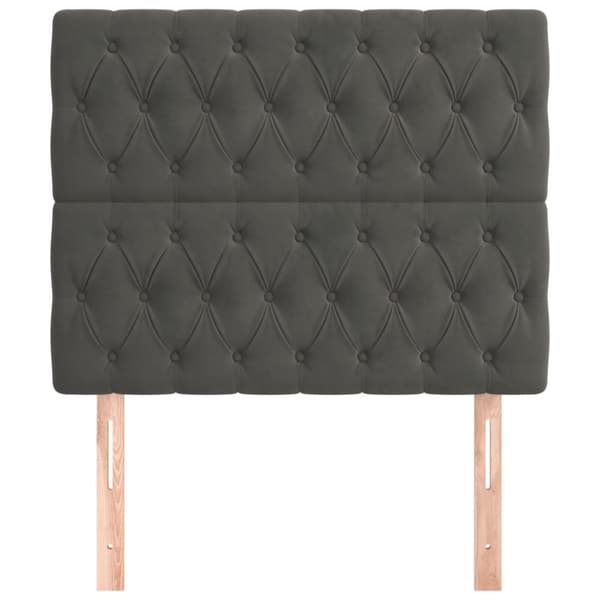 vidaXL sengegavle 2 stk. 90x7x78/88 cm fløjl mørkegrå