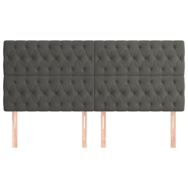 vidaXL sengegavle 4 stk. 90x7x78/88 cm fløjl mørkegrå