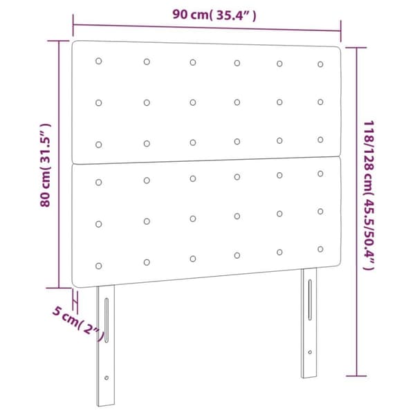 vidaXL sengegavle 2 stk. 90x5x78/88 cm stof sort