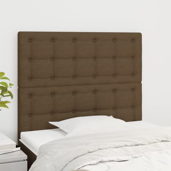 vidaXL sengegavle 2 stk. 90x5x78/88 cm stof mørkebrun