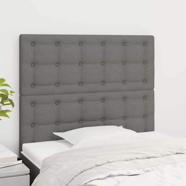 vidaXL sengegavle 2 stk. 100x5x78/88 cm stof mørkegrå