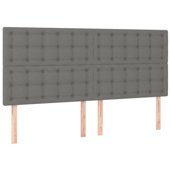 vidaXL sengegavle 4 stk. 80x5x78/88 cm stof mørkegrå