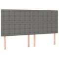 Miniatyrbillede 1 af 8: vidaXL sengegavle 4 stk. 80x5x78/88 cm stof mørkegrå