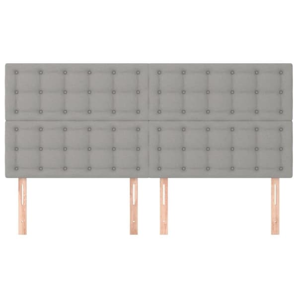 vidaXL sengegavle 4 stk. 80x5x78/88 cm stof lysegrå