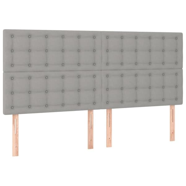 vidaXL sengegavle 4 stk. 80x5x78/88 cm stof lysegrå