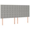Miniatyrbillede 1 af 8: vidaXL sengegavle 4 stk. 80x5x78/88 cm stof lysegrå
