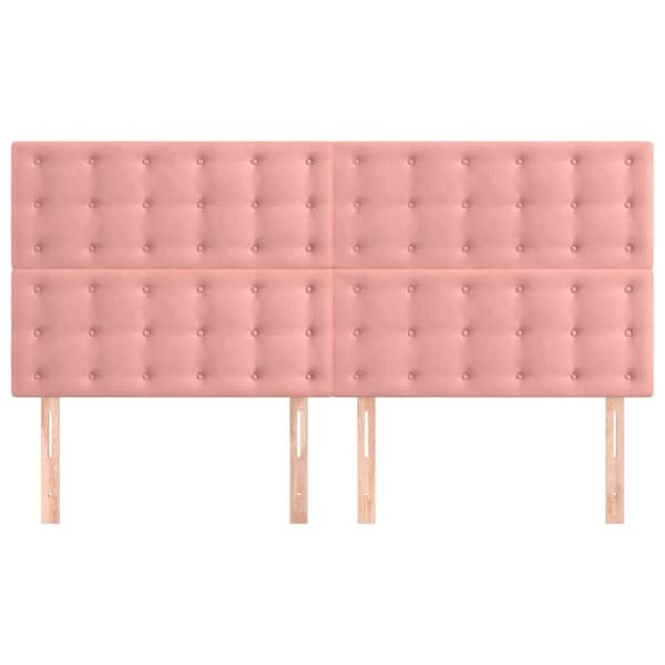 vidaXL sengegavle 4 stk. 80x5x78/88 cm fløjl lyserød