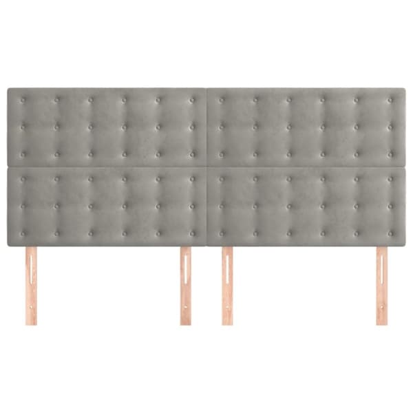 vidaXL sengegavle 4 stk. 90x5x78/88 cm fløjl lysegrå