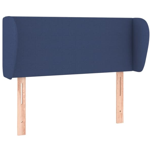 vidaXL sengegavl med kanter 83x23x78/88 cm stof blå