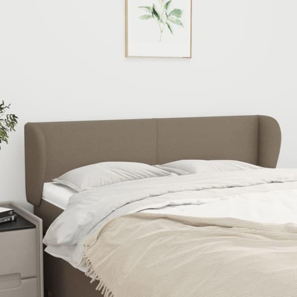 vidaXL sengegavl med kanter 147x23x78/88 cm stof gråbrun