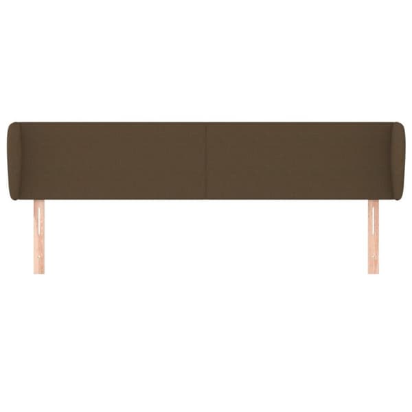 vidaXL sengegavl med kanter 183x23x78/88 cm stof mørkebrun